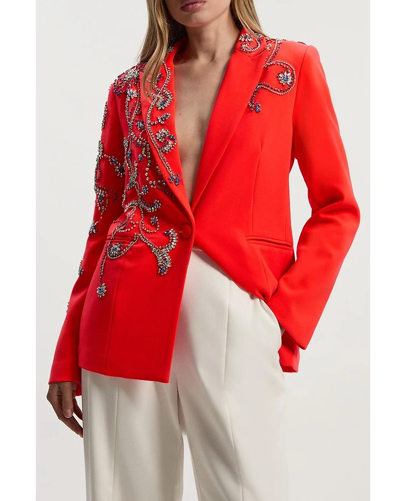 Karen Millen Women's Embellished Single Breasted Blazer