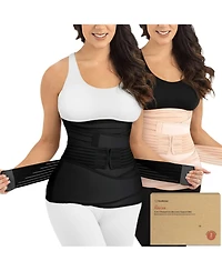 KeaBabies Maternity 2-Pack Revive 3 in 1 Postpartum Belly Band, Post Partum Belly Support Recovery Wrap, Postpartum Waist Binder Shapewear