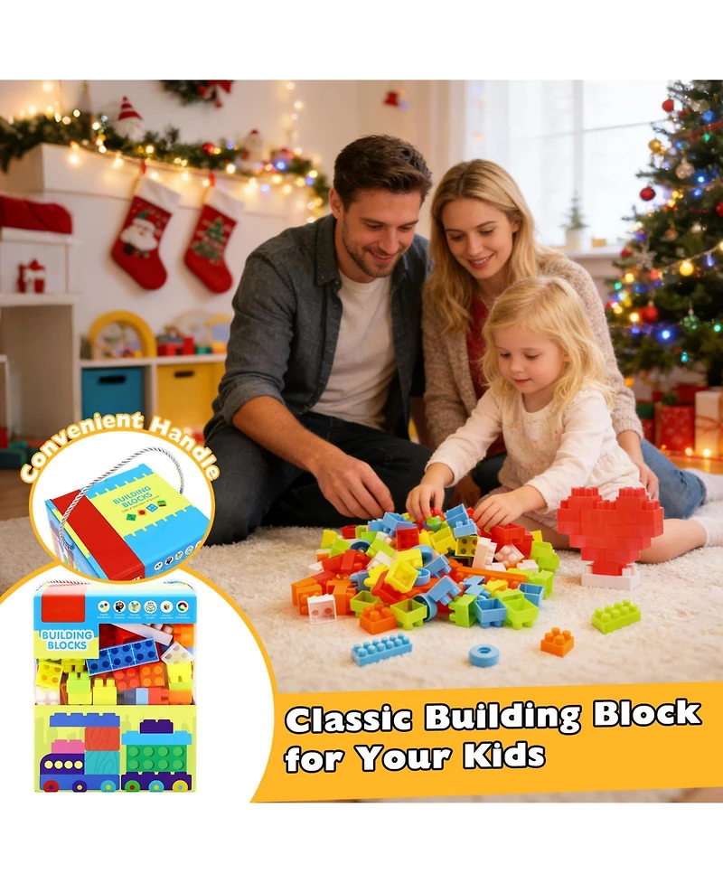 Mecale 150-Piece Toddler Building Blocks Stem Learning Set, Ages 3