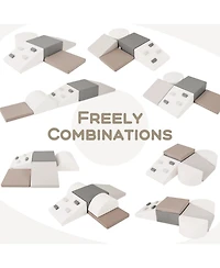 Mecale 6-Piece Soft Play Set for Toddlers with Climbing Triangle and Ramp