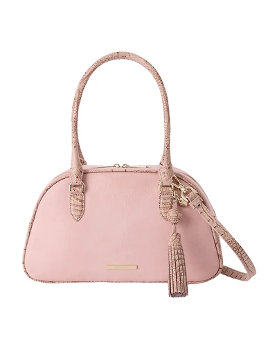 Brahmin Angie Double-Zip Leather Medium Satchel Bag