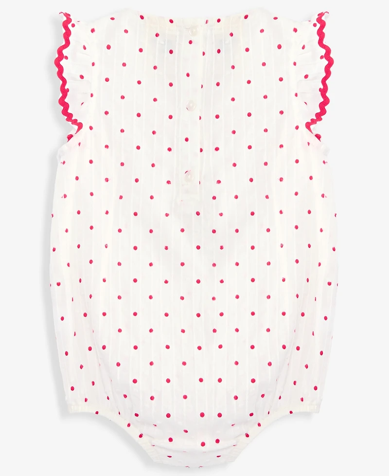 First Impressions Baby Girls' Simple Dot Cotton Sunsuit, Macy's Exclusive