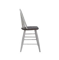 Liberty Furniture Farmhouse Windsor Back Counter Chair in Two Tone Wood Tone Top