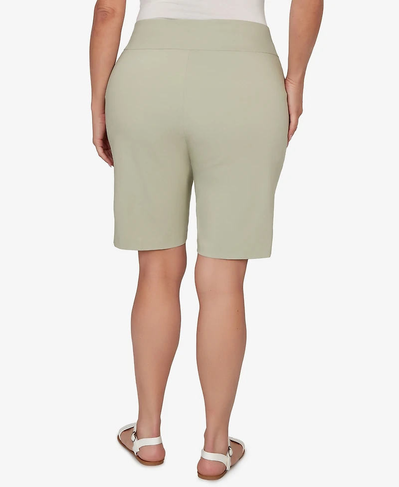 Hearts Of Palm Plus Solid Tech Stretch Bermuda Shorts
