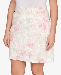 Hearts Of Palm Plus Printed Tech Stretch Pull-On Skort