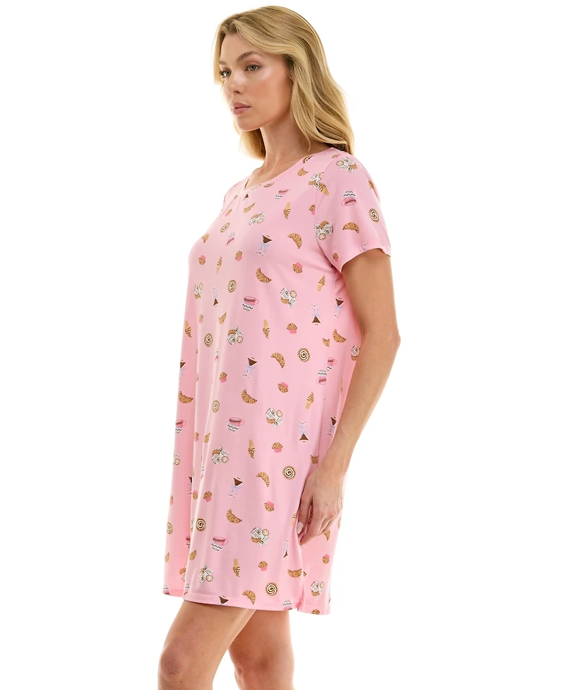 Jaclyn Intimates Women's Relaxed Short-Sleeve Sleep Shirt