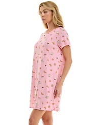 Jaclyn Intimates Women's Relaxed Short-Sleeve Sleep Shirt