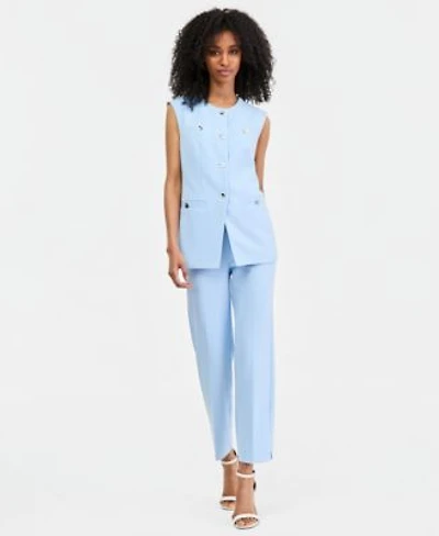 Anne Klein Four Button Vest Straight Pants