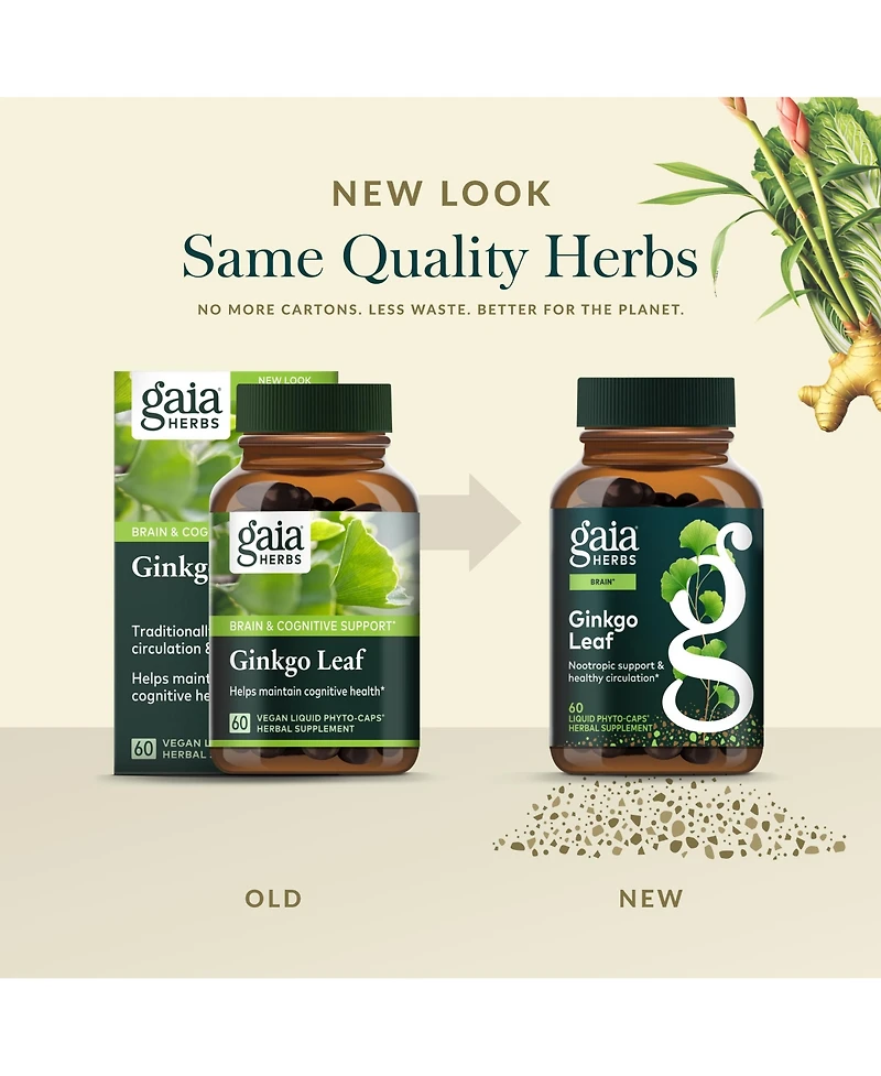 Gaia Herbs Ginkgo Leaf - Traditionally Used to Support Healthy Circulation and Brain Function - Organic, Herbal Supplement