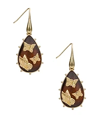 Patrica Nash Gold-Tone Plated Butterflies Teardrop Earrings