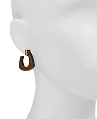 Patrica Nash Gold-Tone Plated Wood Hoop Earrings