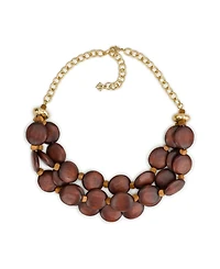 Patrica Nash Gold-Tone Plated 3 Strand Wood Beaded Necklace
