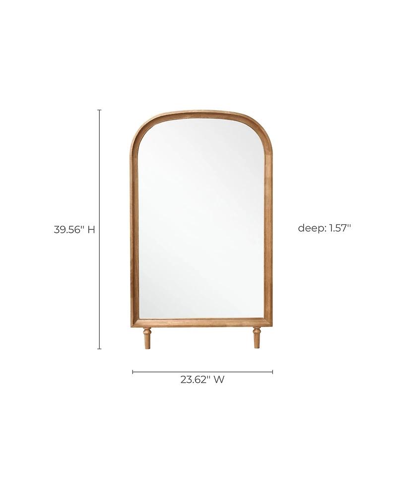 LuxenHome Horizon Arch Wooden 23.6" W x 39.6" H Wall Mirror with Legs