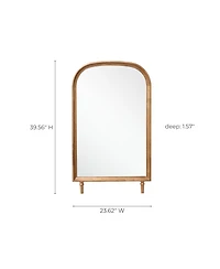 LuxenHome Horizon Arch Wooden 23.6" W x 39.6" H Wall Mirror with Legs