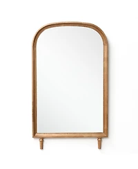 LuxenHome Horizon Arch Wooden 23.6" W x 39.6" H Wall Mirror with Legs