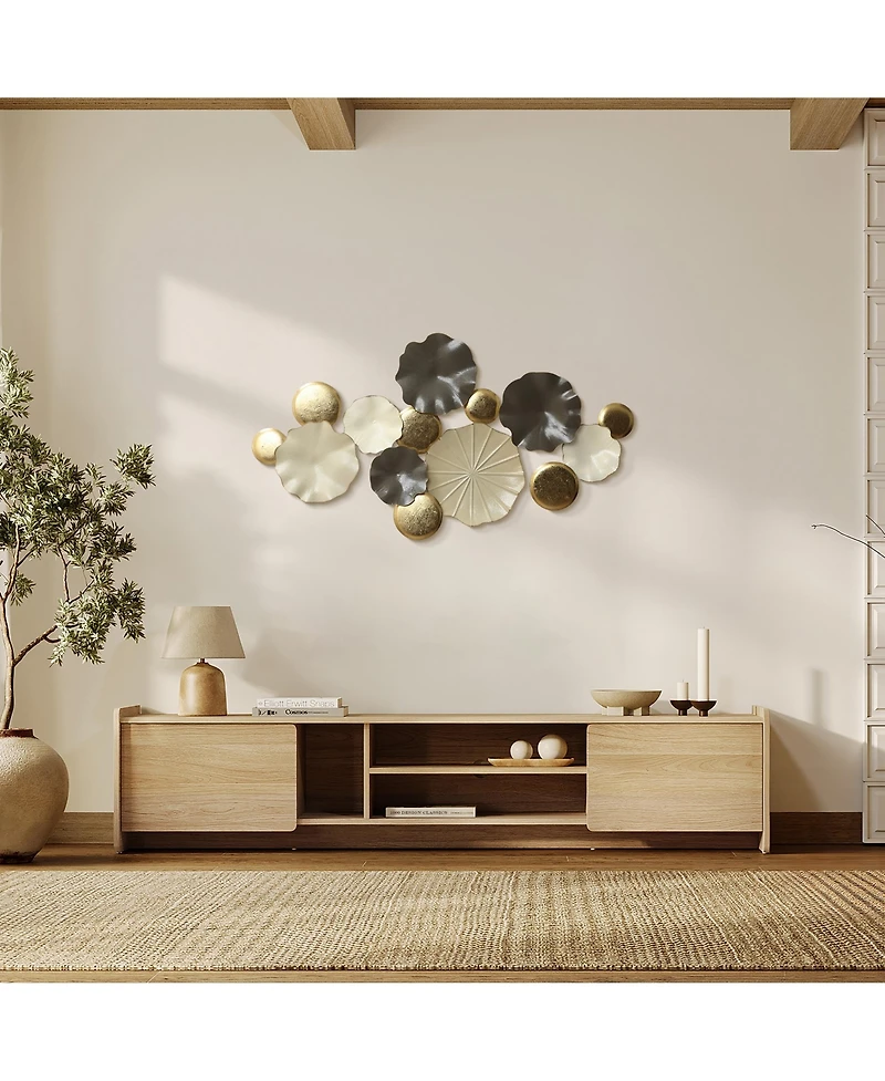 LuxenHome Modern Abstract Metal Wall Art, 45.7" W Contemporary Home Decor