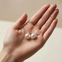 Sterling Silver Faux Pearl Studs