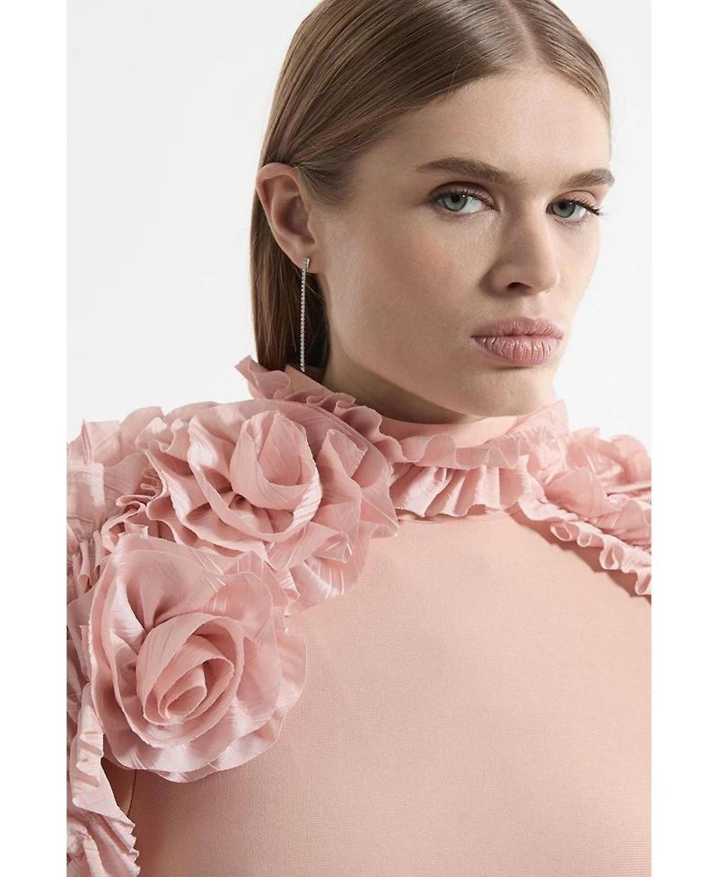 Karen Millen Women's Bandage Rosette Midi Detail Dress