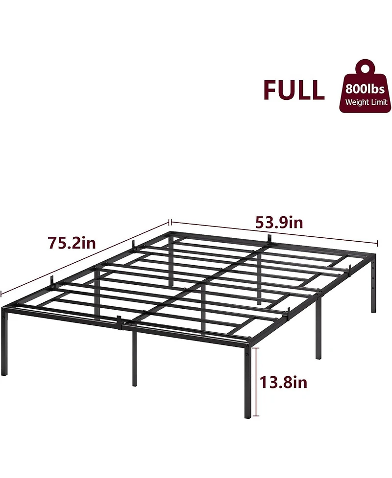 gaomon Bed Frame, 14" Metal Platform Bed Frame, Heavy Duty Metal Bed Frame with Iron Slat Support, Under-Bed Storage, 800 Lbs Weight Capacity