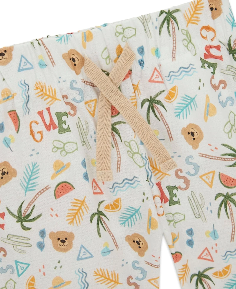 Guess Baby Boys' Short-Sleeve Button Down Shirt and Shorts Set, 2-Piece Set