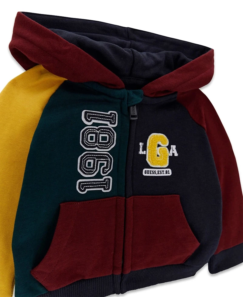 Guess Baby Boys' Long-Sleeve Zip-Up Sweatshirt and Sweatpant, 2-Piece Set