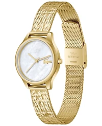 Lacoste Women's Crocodelle Gold Tone Stainless Steel Textured Mesh Bracelet Watch 28mm