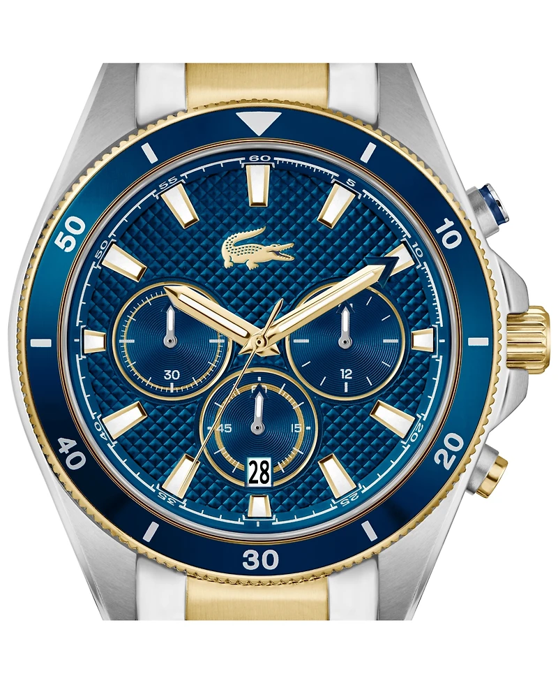 Lacoste Men's Mainsail Two Tone Stainless Steel Bracelet Watch, 43mm