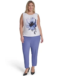 Calvin Klein Plus Printed Pleated Camisole Top