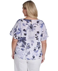 Calvin Klein Plus Printed Crew Neck Top