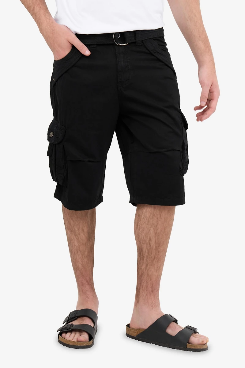 X-Ray Men's Belted Double Pocket Cargo Shorts