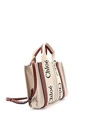 Pre-Owned Chloe Small Woody Tote Canvas with Leather