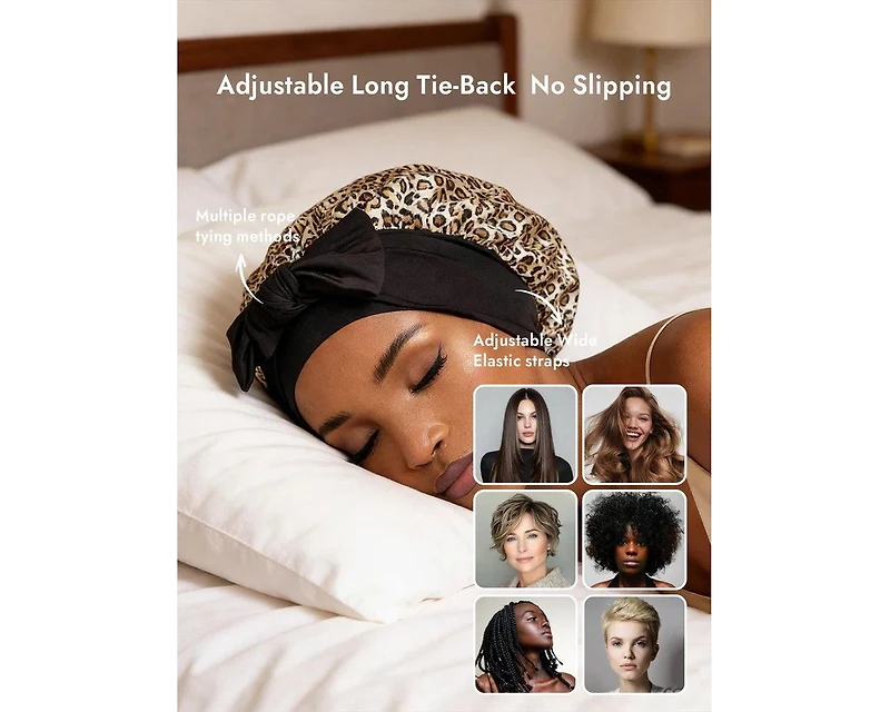 Silksilky Pure Silk Bowknot Tie Bonnet