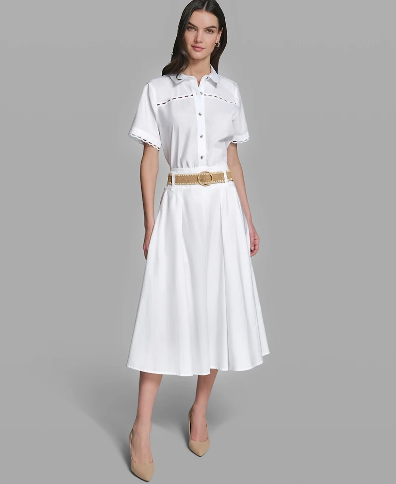 Karl Lagerfeld Paris Women's Pleated Long Midi Skirt