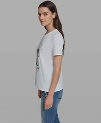 Karl Lagerfeld Paris Women's Short-Sleeve Crewneck T-Shirt