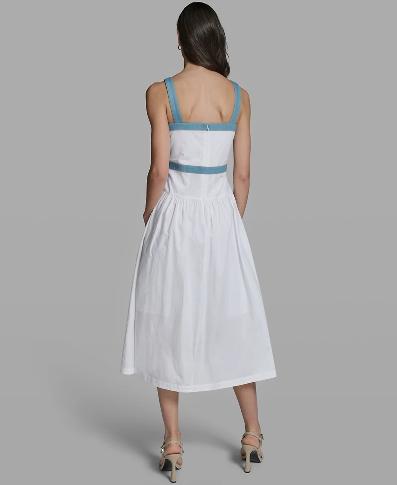 Karl Lagerfeld Paris Women's Sleeveless Square Neck Dress