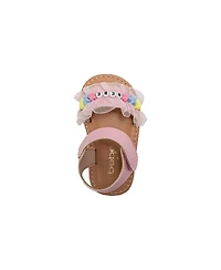 Bebe Little Girls Fashion Sandals with Ruffle Detail and Mix Beads
