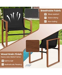 Gymax Pcs Outdoor Dining Chairs Patio Furniture Chair w/ Breathable Seat & Backrest