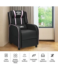 Gymax Massage Gaming Recliner Chair Racing Single Lounge Sofa Home Theater Seat