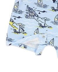 Guess Baby Boys' Stretch Jersey Resort Motif Printed Short-Sleeve Romper
