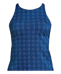 Lands' End Women's Tugless High Neck Strappy Back Tankini Top