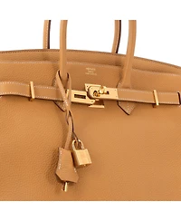 Pre-Owned HERMES Birkin 35 Handbag Brown Togo with Gold Hardware