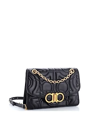 Pre-Owned Salvatore Ferragamo Medium Gancini Turnlock Flap Bag Gancini Quilted Leather