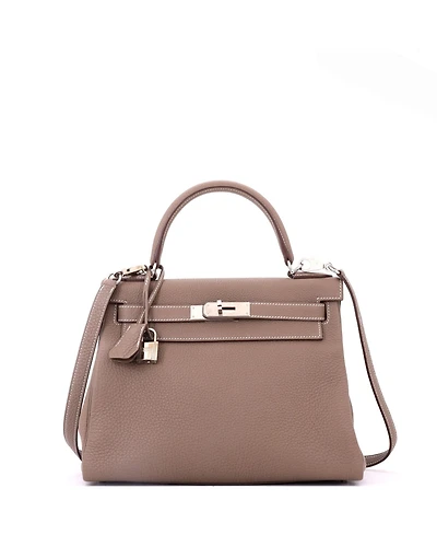 Pre-Owned Hermes Kelly Handbag Grey Togo with Palladium Hardware