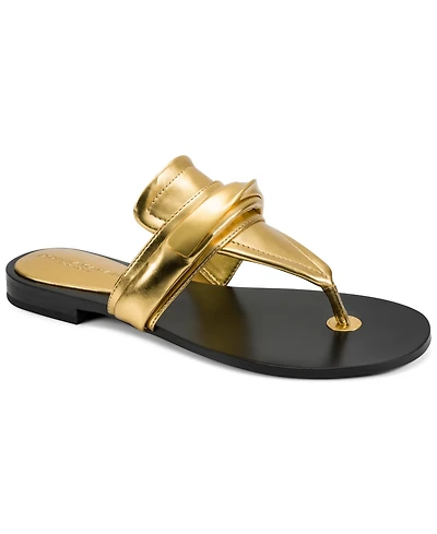 Donna Karan New York Women's Velvet Flat Thong Sandals