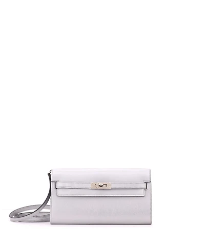 Pre-Owned HERMES Kelly To Go Wallet Metallic Chevre Chamkilight