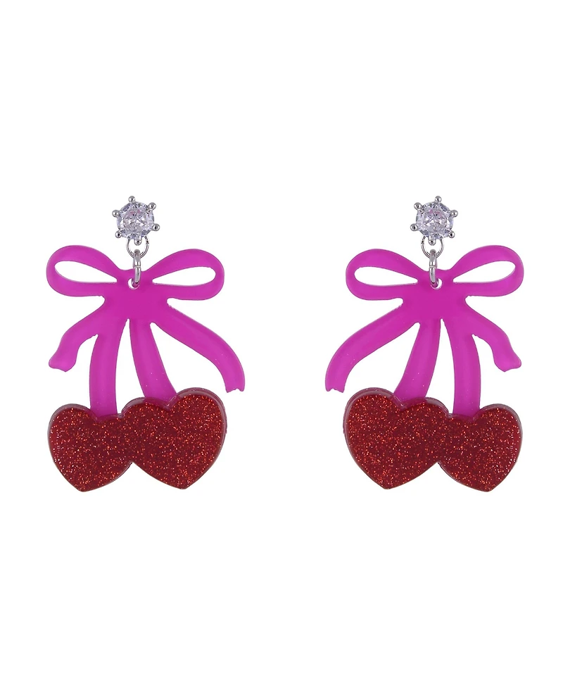 Hallmark Bow and Cherry Drop Earrings