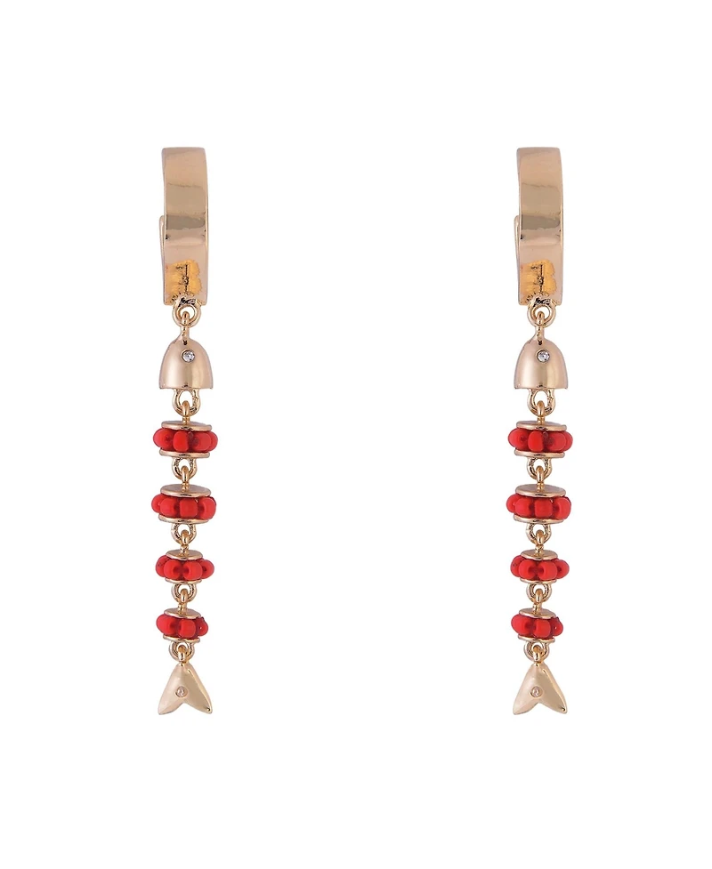 Rachel Rachel Roy Gold Tone Linear Sardine Earrings