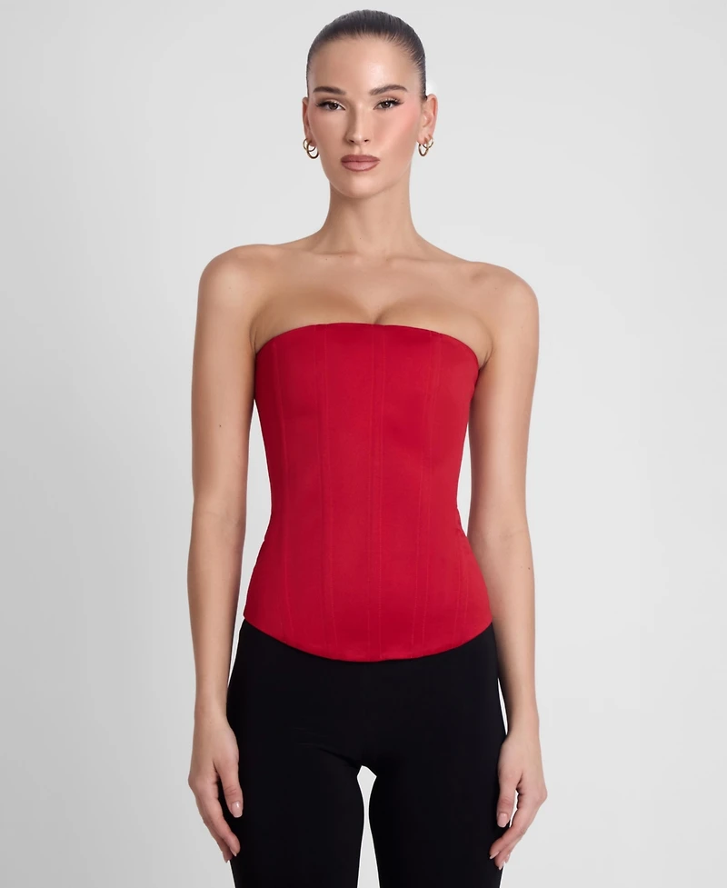 Leau Women's Sphynx Satin Corset Top