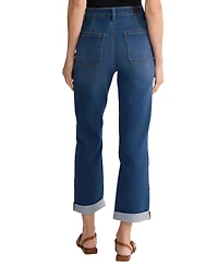 Jones New York Petite Mid-Rise Straight Fit Lexington Girlfriend Jeans