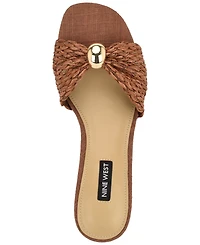 Nine West Women's Gerry Ornamented Slip-On Block Heel Dress Sandals